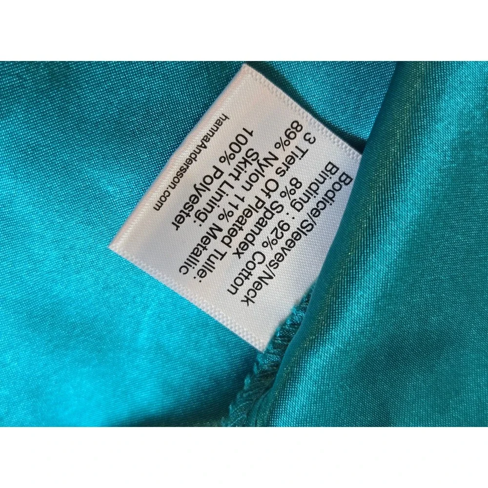 Hanna Andersson Girls Pink Teal Tulle Tiered Dress Metallic Size 120‎ US 6-7